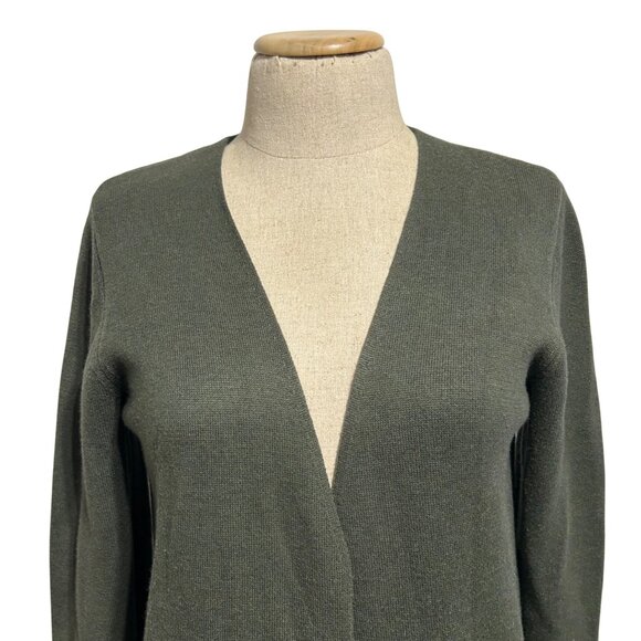 Lululemon Womens Sz M Cardigan Casual Open-Front Knit Long Sleeve Sweater Green - Picture 2 of 8
